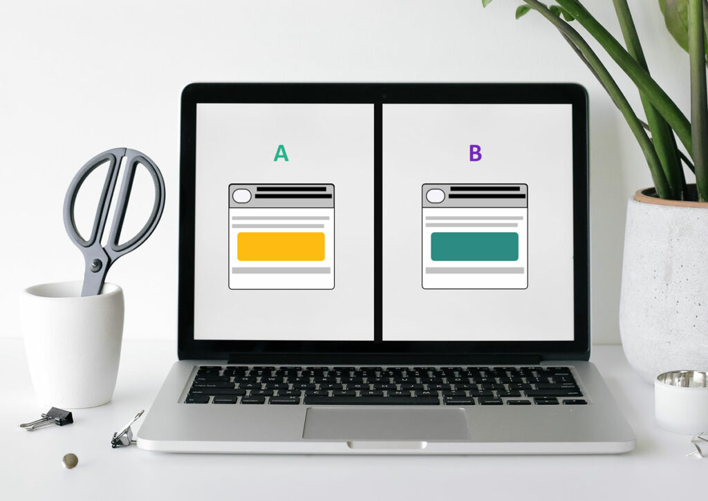 A/B-Test mit zwei verschiedenen Varianten